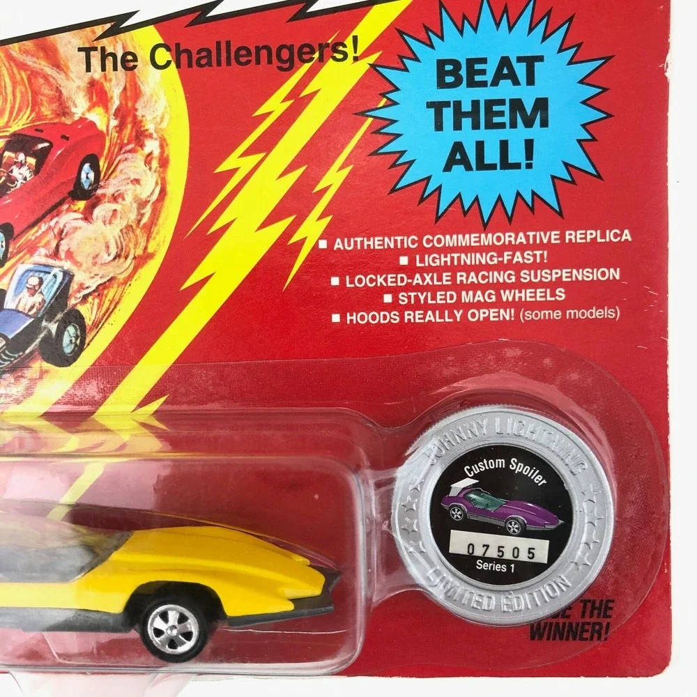 Johnny Lightning Commemorative Custom‎ Spoiler Car Yellow Diecast 1/64 Scale